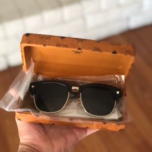 Men’s MCM Sunglasses Black/Gold Frame Authentic